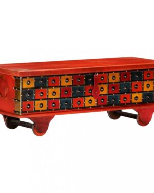 Úložná truhla červená - tropické drevo Dekorhome - šírka 110 cm